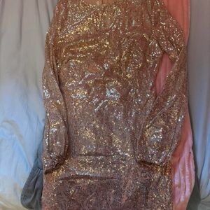 Sequin Long Sleeve Dress
